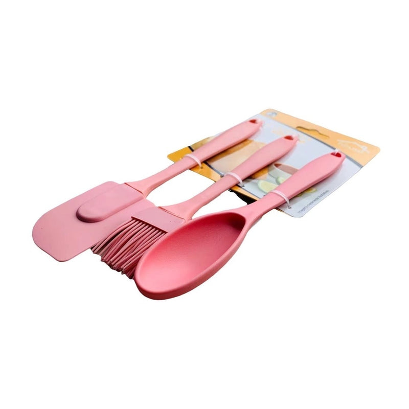 Kit 3 Peças Silicone  (Colher, Pincel e Espátula Culinário)