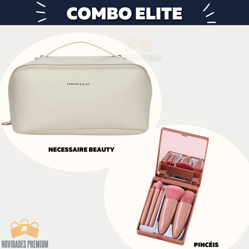 Combo BARBIE - Leve Necessaire Beauty GANHE Kit de Pincéis de Maquiagem